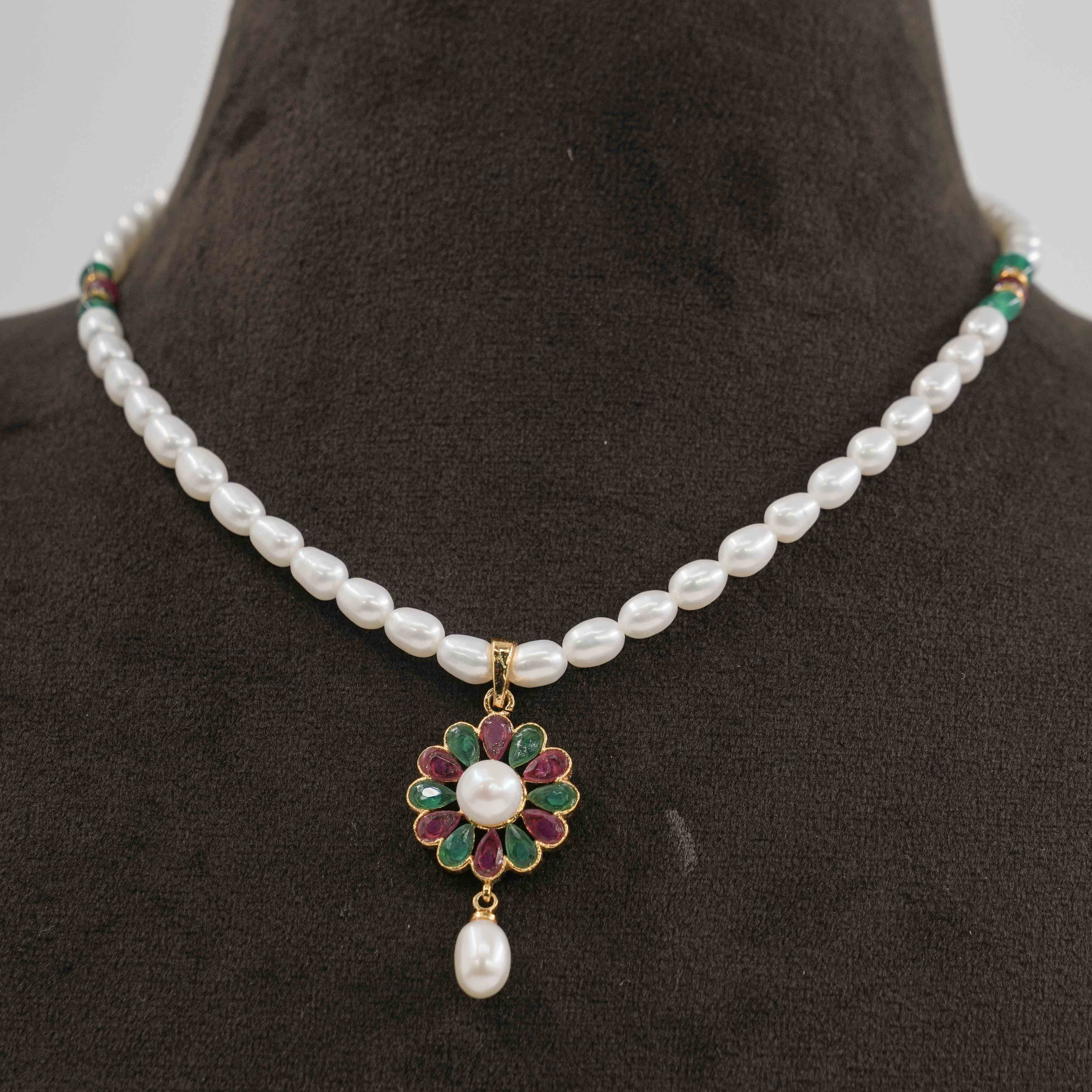The Pearl Atelier by Kabra Pearls - Rice Pearls Necklace Set